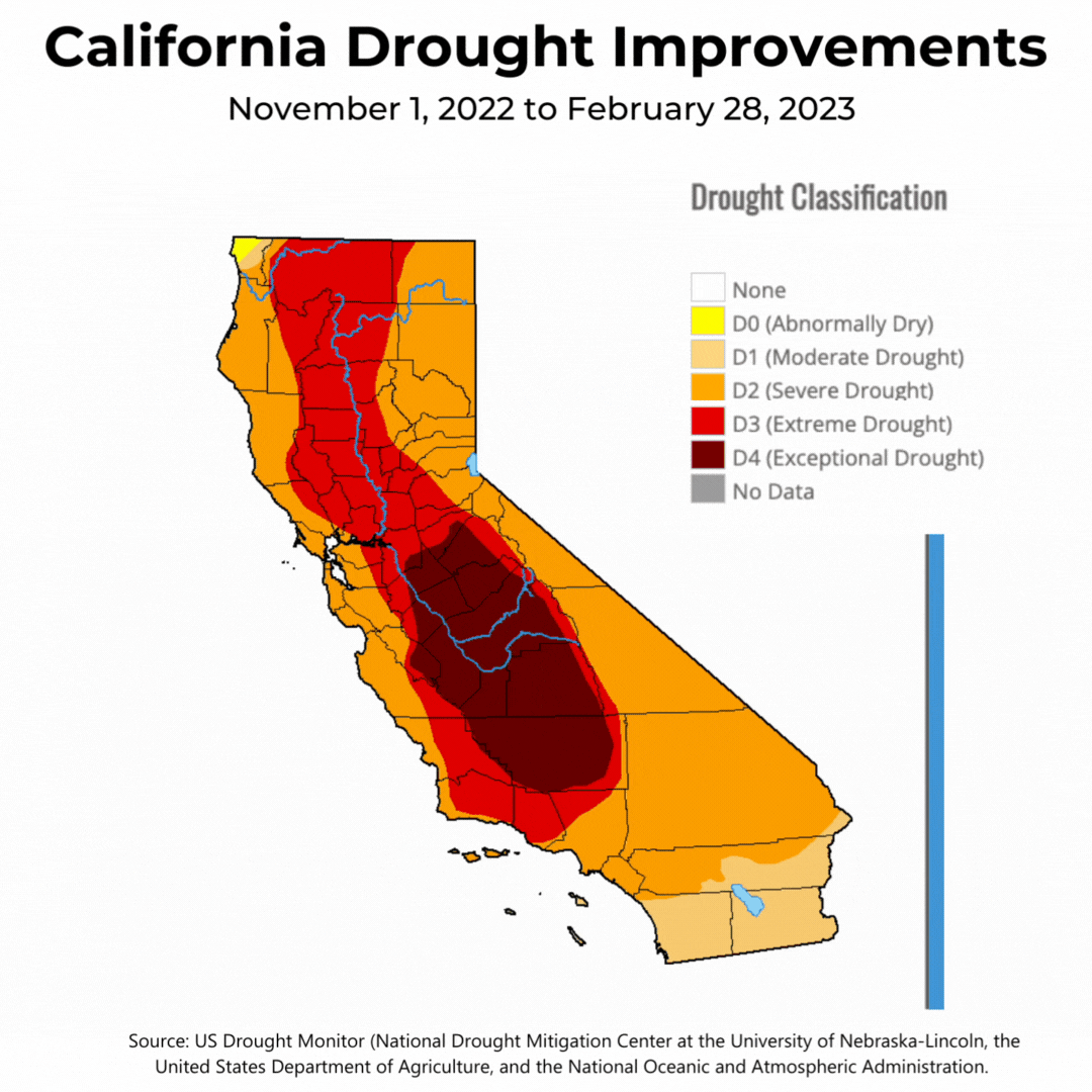 Зима экстремальных явлений усиливает засуху в Калифорнии