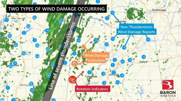 Два типа повреждений от ветра и критические показатели погоды