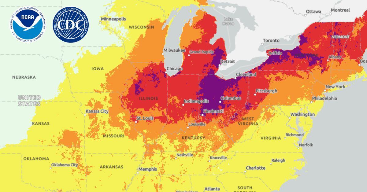 Снимок NWS CDC HeatRisk